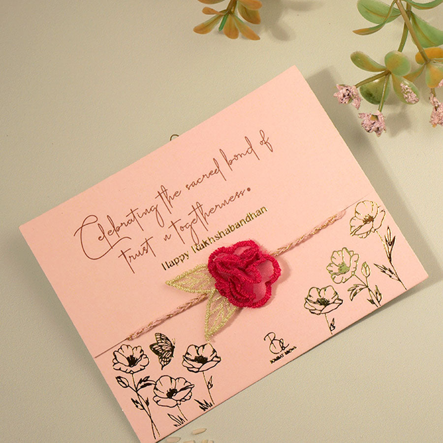 Rose Embroidered Rakhi