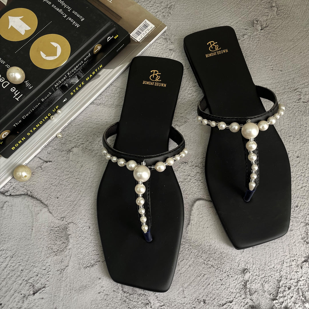 Mysie Pearly black T- Staps