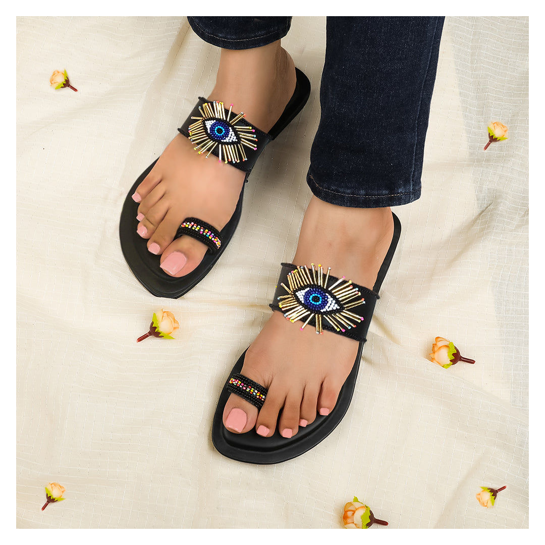 Evil Eye Black Flats