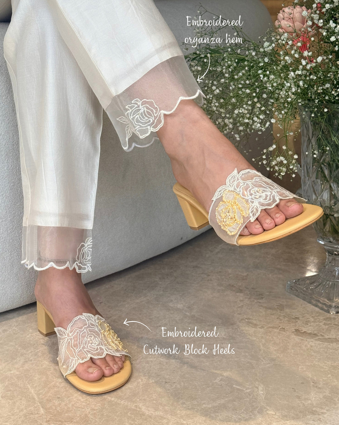 Rosefield | Butter Yellow Cutwork Kurta Set