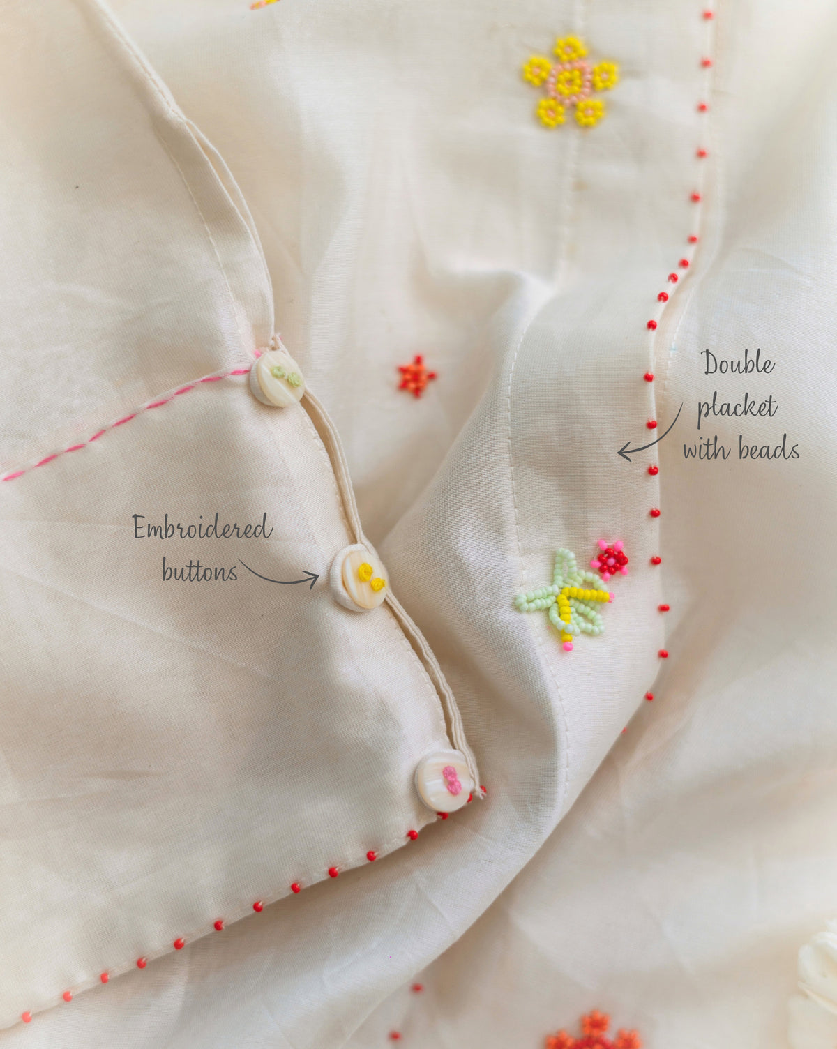 Floral Sprinkle | Hand Embroidered Chanderi Co-ord
