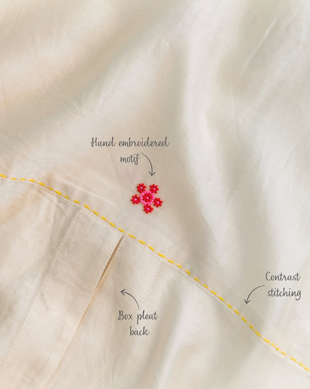 Floral Sprinkle | Hand Embroidered Chanderi Shirt
