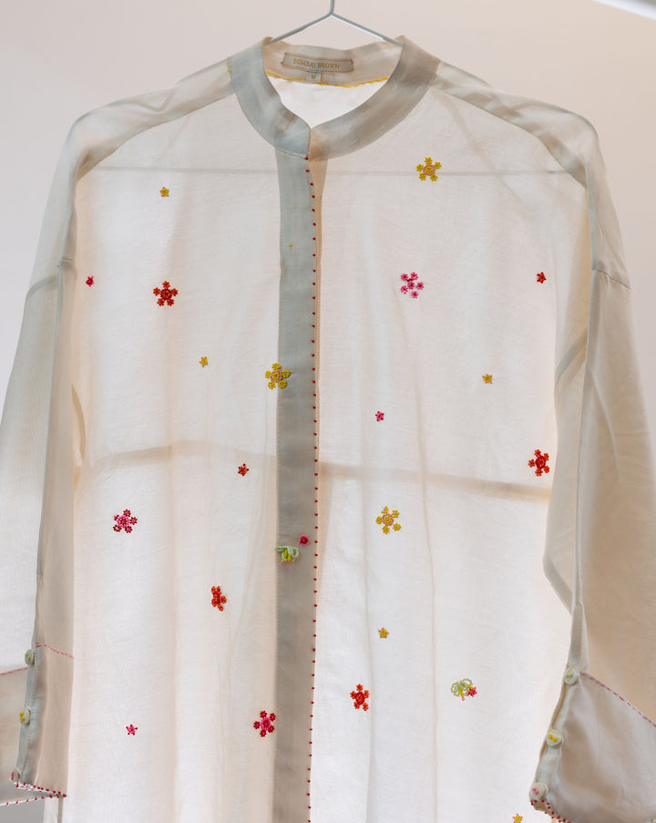 Floral Sprinkle | Hand Embroidered Chanderi Co-ord