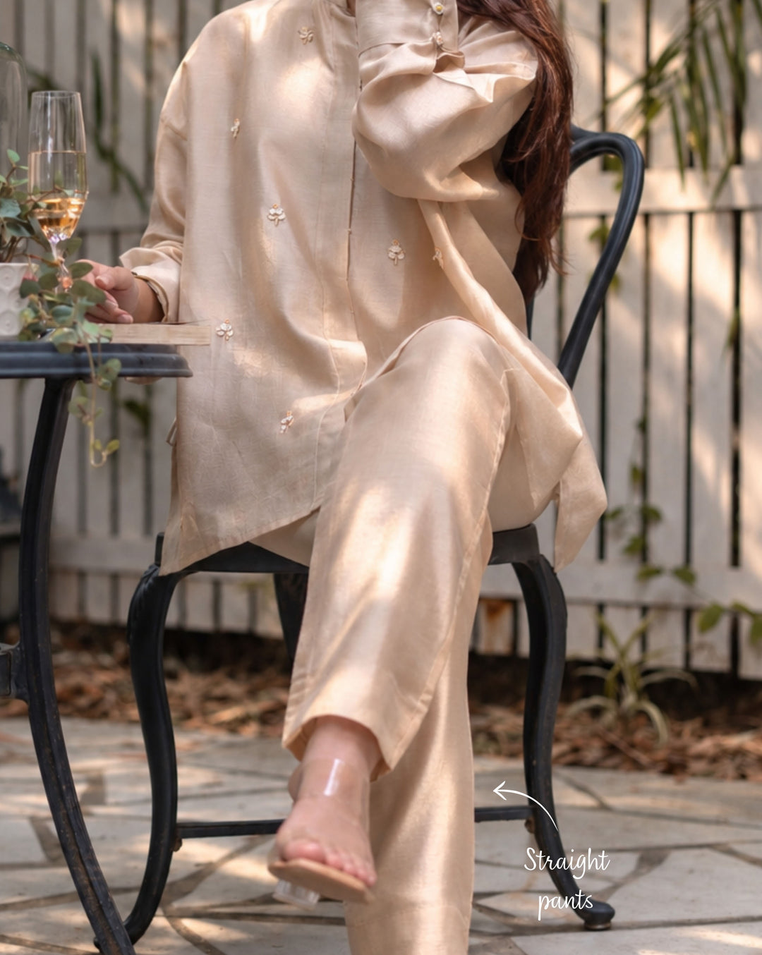 Floral Sprinkle | Hand Embroidered Chanderi Co-ord