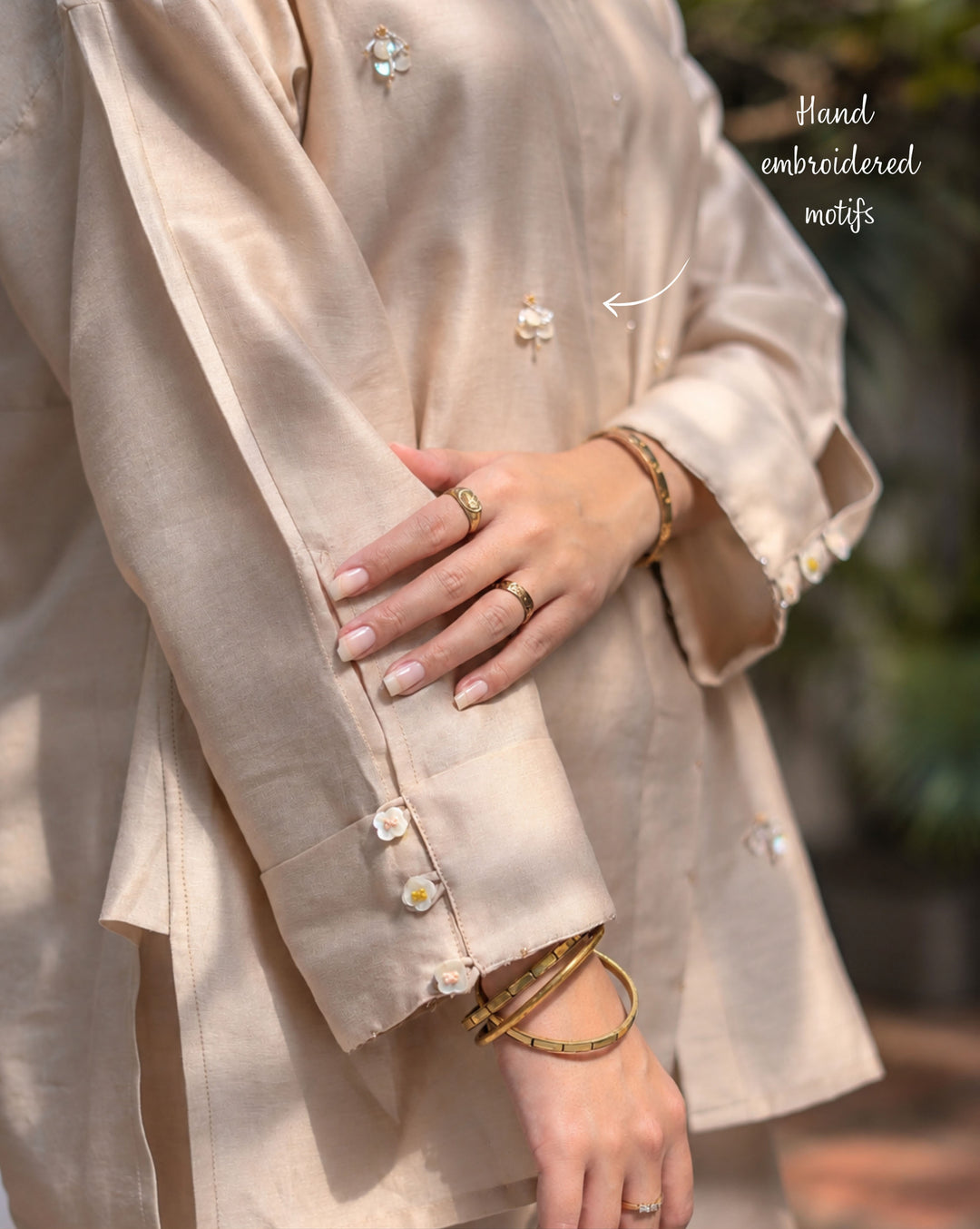 Floral Sprinkle | Hand Embroidered Chanderi Co-ord