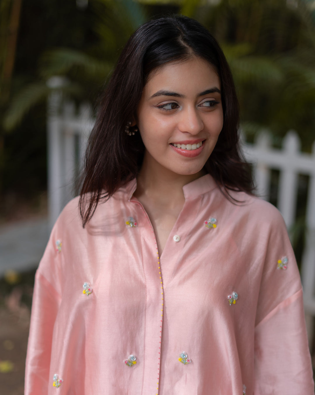 Floral Sprinkle | Hand Embroidered Chanderi Co-ord