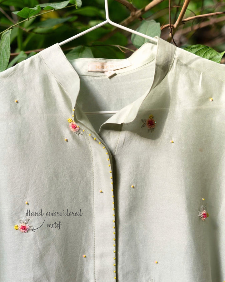 Floral Sprinkle | Hand Embroidered Chanderi Co-ord