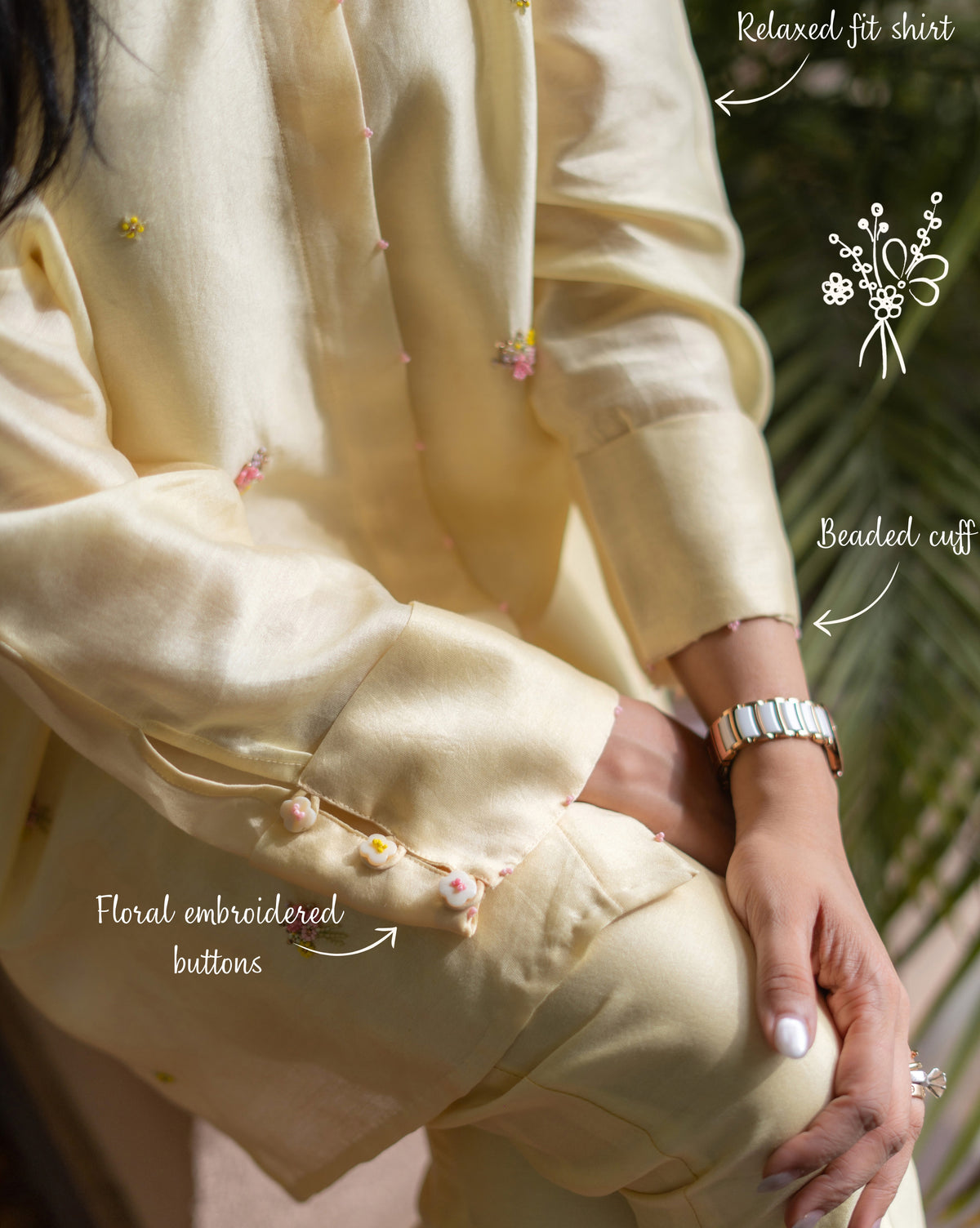 Floral Sprinkle | Hand Embroidered Chanderi Co-ord