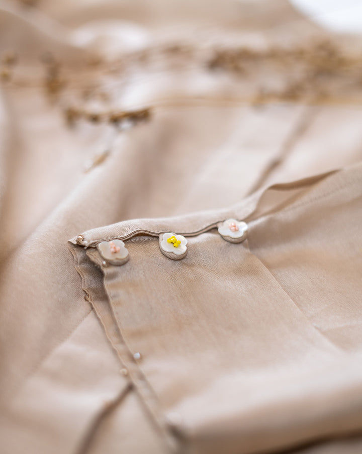 Floral Sprinkle | Hand Embroidered Chanderi Shirt