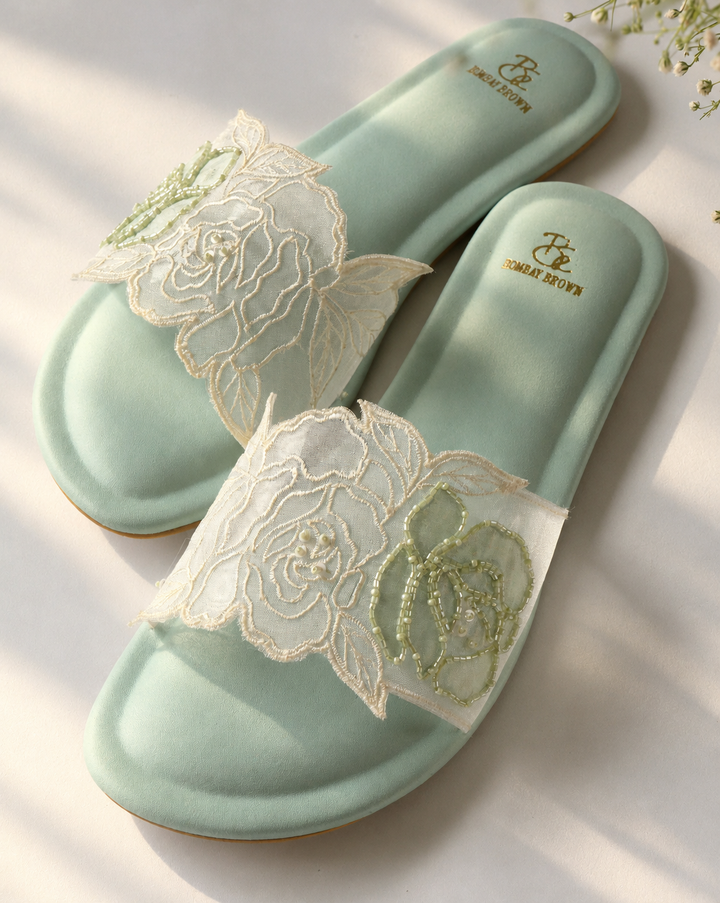 Rosefield Mint Cutwork Flats