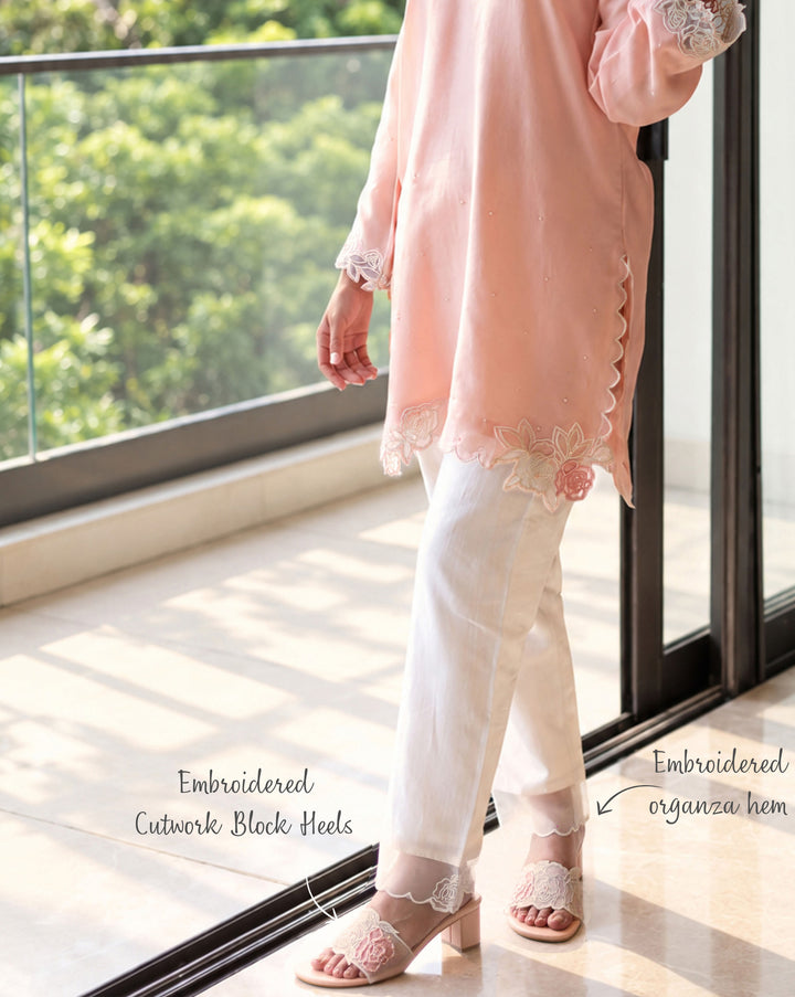 Rosefield | Pink Cutwork Kurta Set