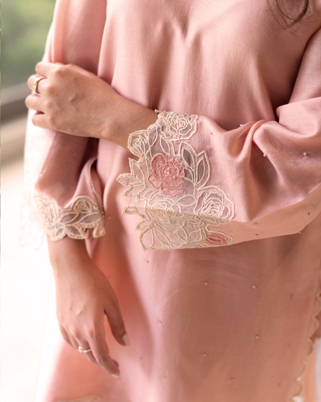Rosefield | Pink Cutwork Kurta Set