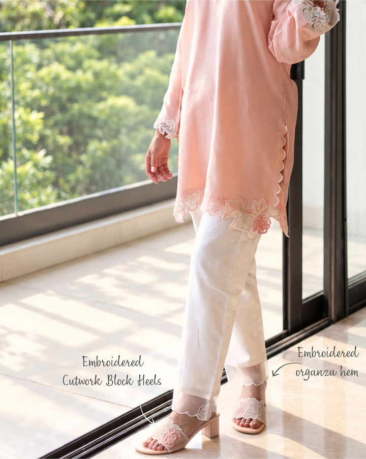 Rosefield | Pink Cutwork Kurta Set