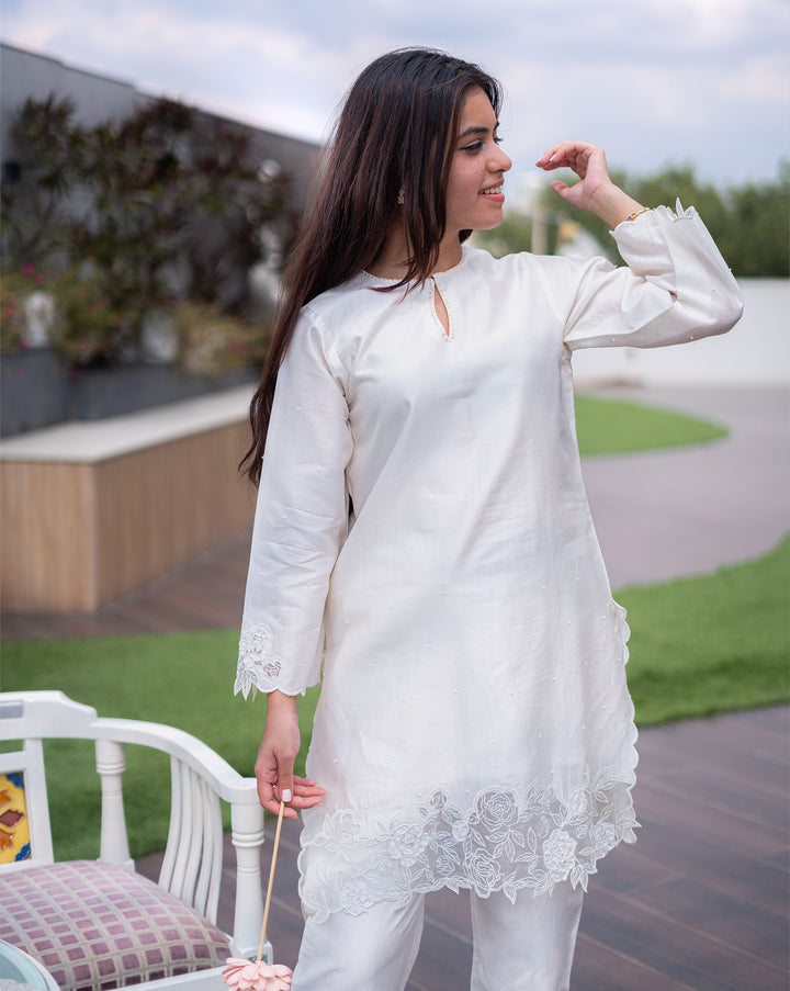 Rosefield | White Cutwork Kurta Set