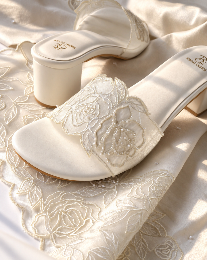 Rosefield White Cutwork Heels