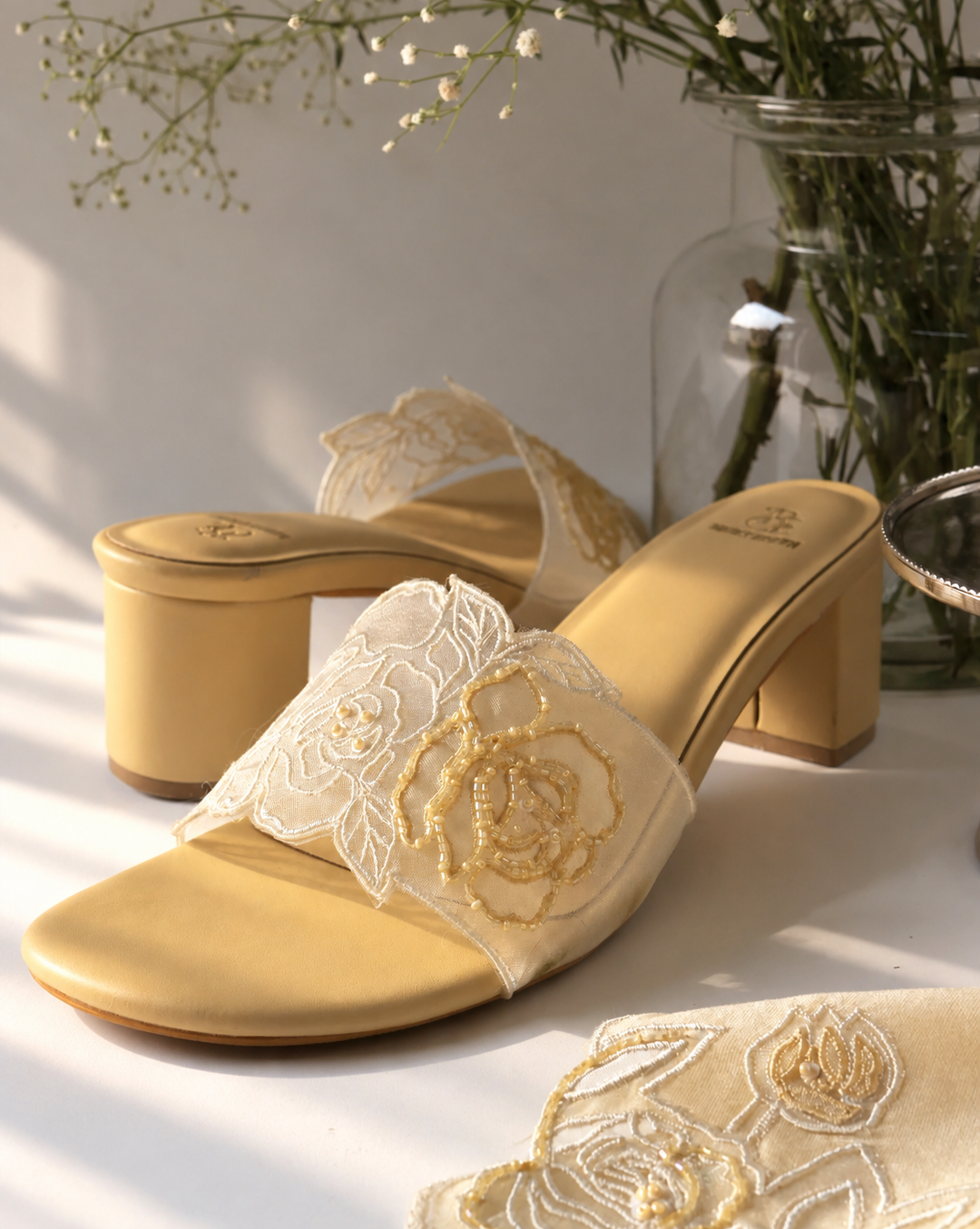 Rosefield Yellow Cutwork Heels