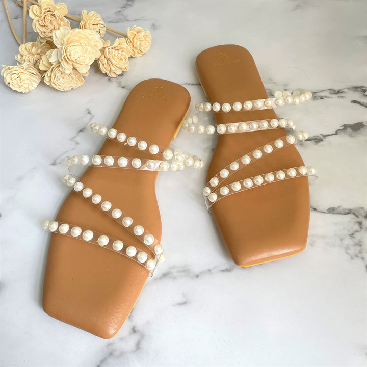 Layla Pearly nude sliders