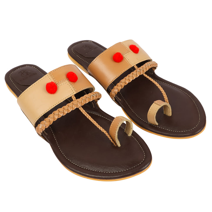 Two tone braided Kolhapuri