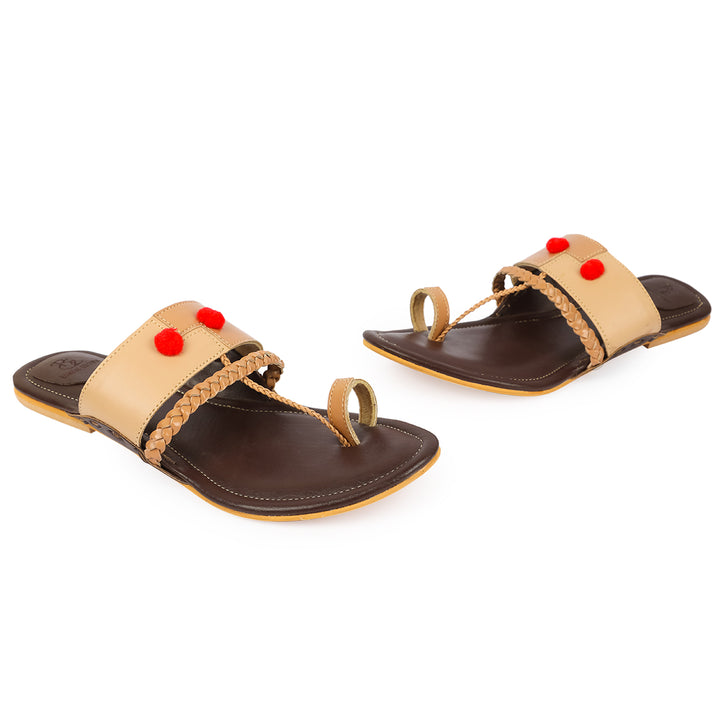 Two tone braided Kolhapuri