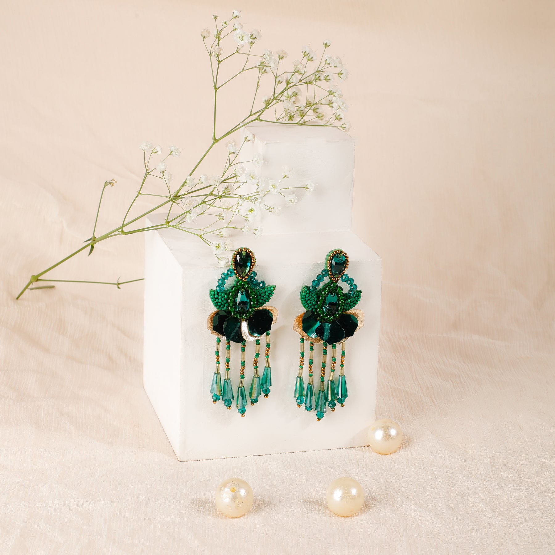 Mint Green Colour Heavy Jhumka Bali for Saree | FashionCrab.com | Mint green  earrings, Indian jewellery design earrings, Mint green jewelry