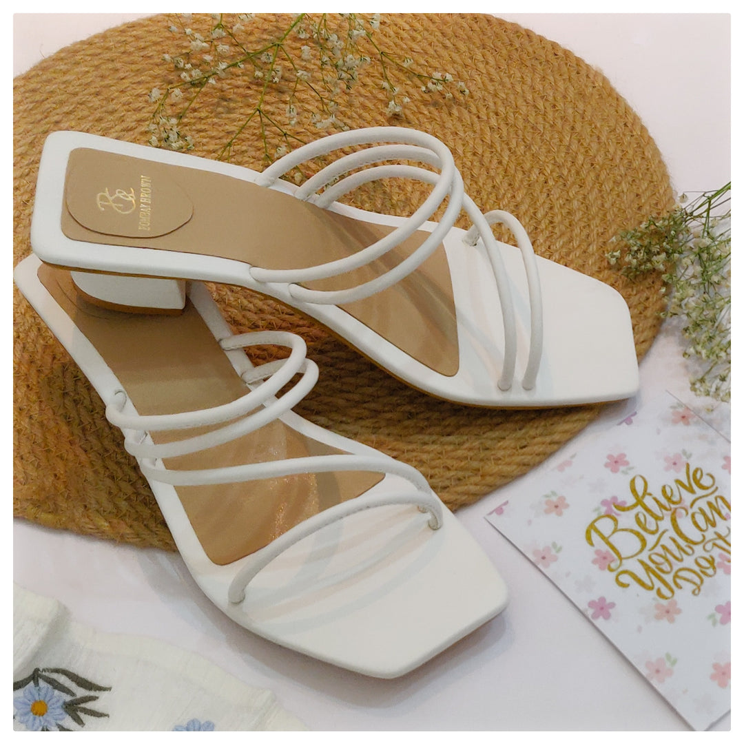 Ivory White Strappy Heel – Bombay Brown India