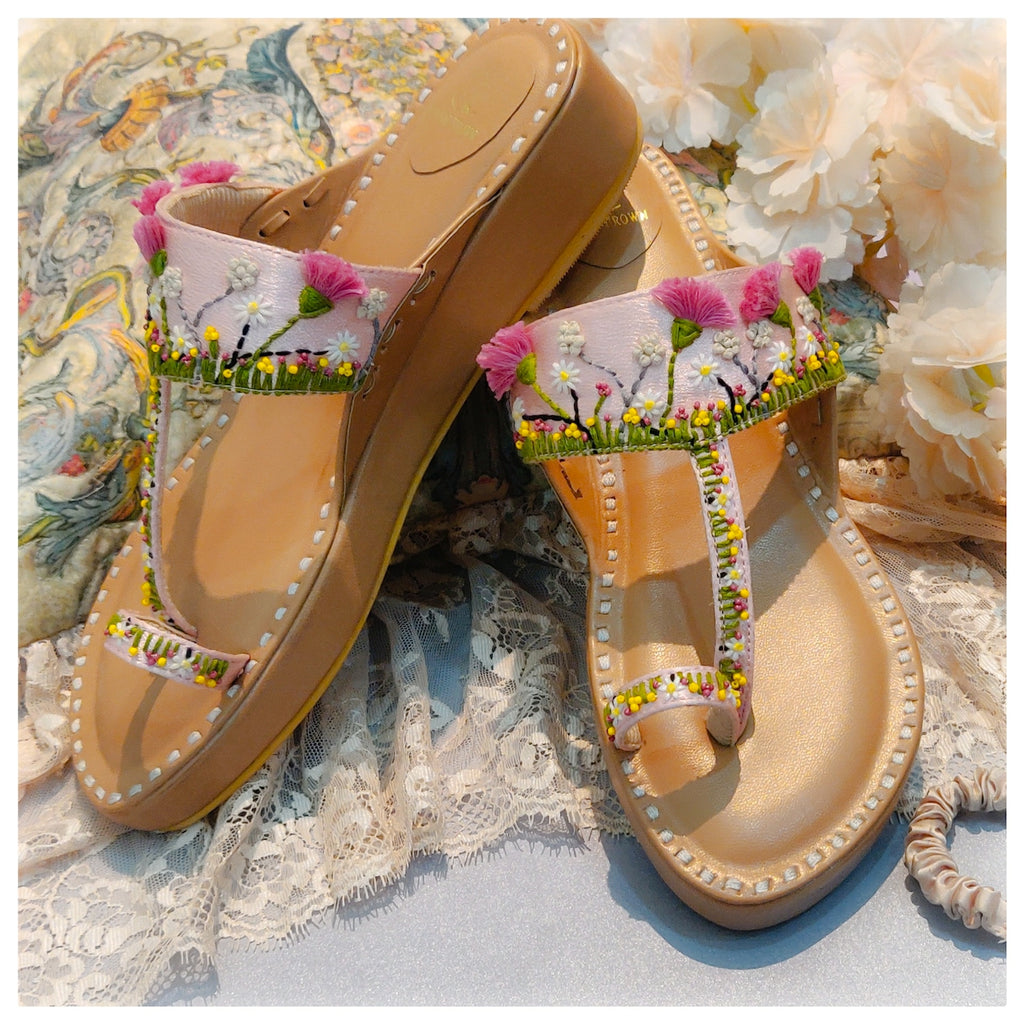 Bloom Pink Kolhas with Heels